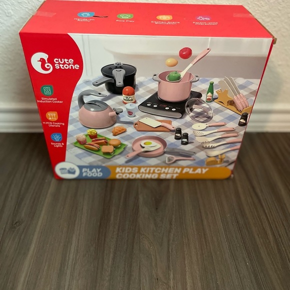 Cute Stone Kids Kitchen Play Cooking Set - Pink-NWT - Picture 6 of 6